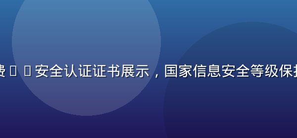 网页版免费91安全认证证书展示，国家信息安全等级保护三级认证